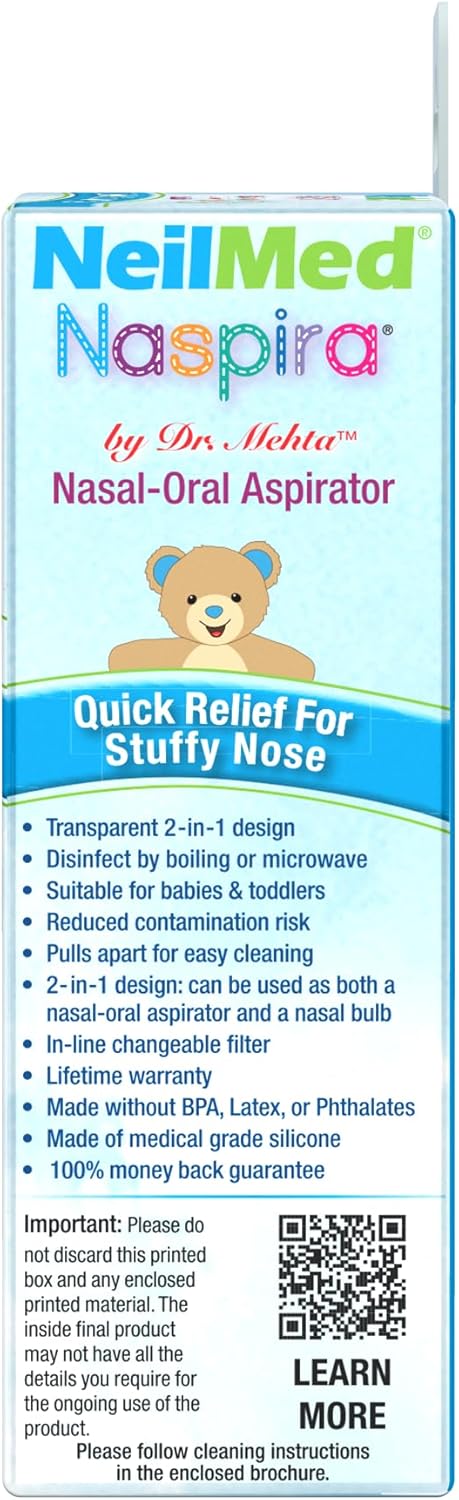 Detalle de NeilMed Naspira Nasal Oral Aspirator for Baby's Stuffy Nose