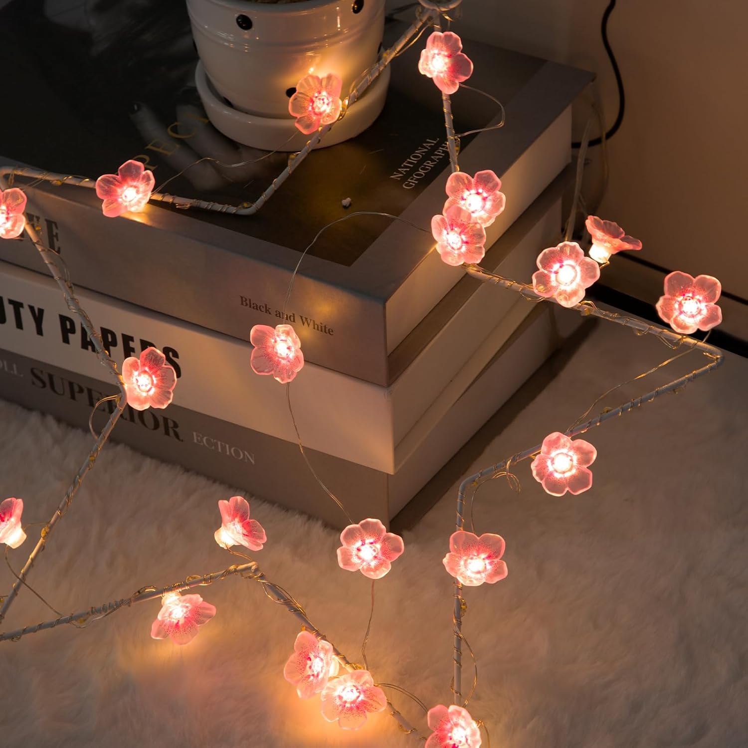 Thumbnail 3 de Auting LED Kirschblüten Lichterkette Deko 2M – 20 LEDs, Timer, batteriebetrieben
