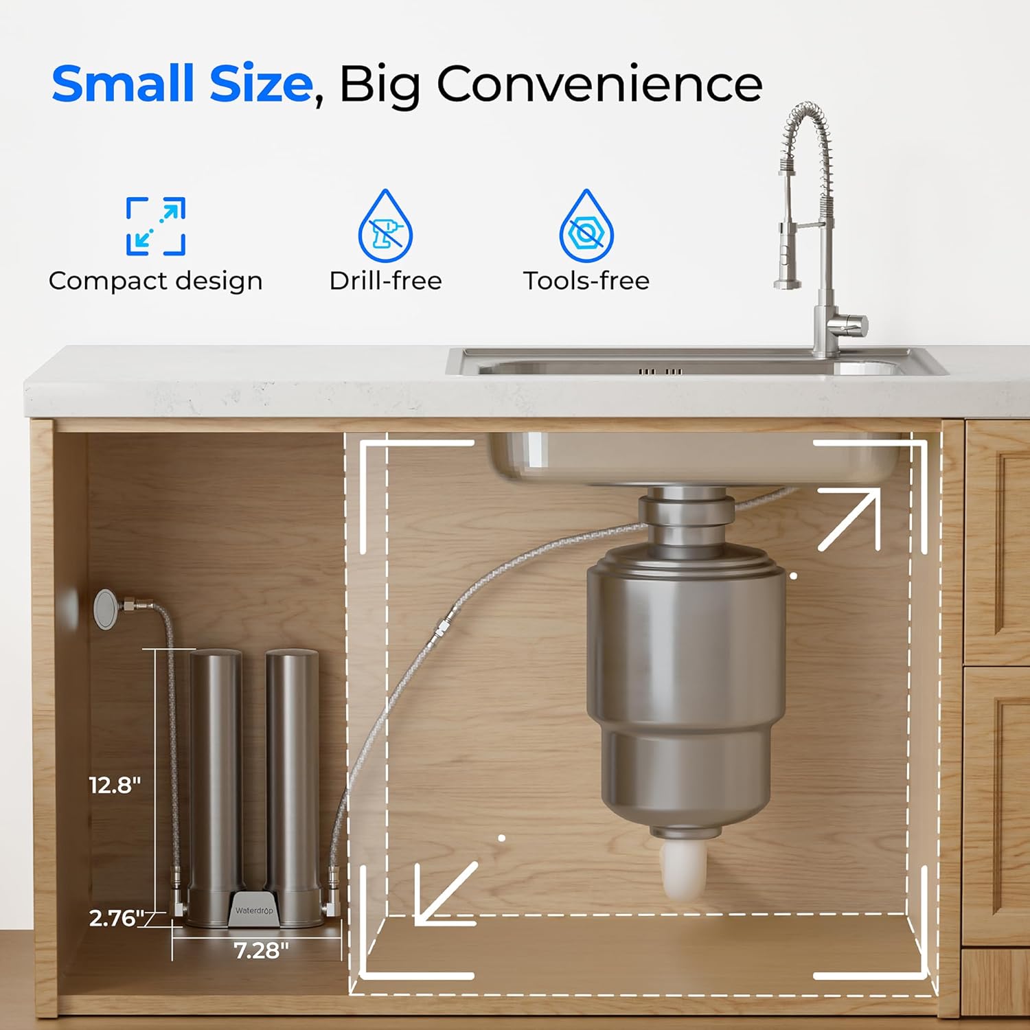 Detalle 2 de Waterdrop Under Sink Water Filter System, 304 Stainless Steel