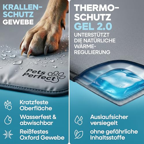 Detalle de Pets Perfect Selbstkühlende Kühlmatte für Hunde – faltbare Kühlmatte mit Gel-Technologie
