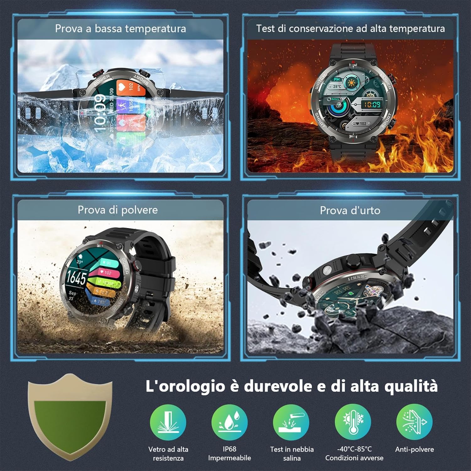 Thumbnail 2 de Baolubao Smartwatch Uomo 1,45" con chiamate Bluetooth, monitoraggio salute e torcia/ brújula