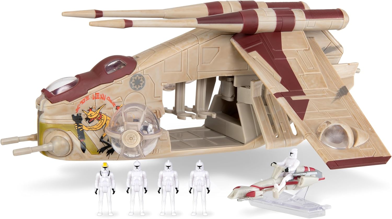 Thumbnail 4 de Star Wars Micro Galaxy Squadron SWJ0100 Grand Army of the Republic Battle Pack – 20 cm Großes Fahrzeug mit BARC Speeder und 5 Micro-Figuren