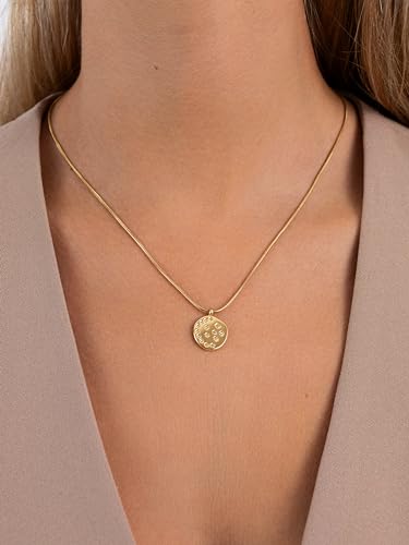 Detalle 2 de SINGULARU - Collar Bling: cadena gruesa con medallón y circonitas blancas