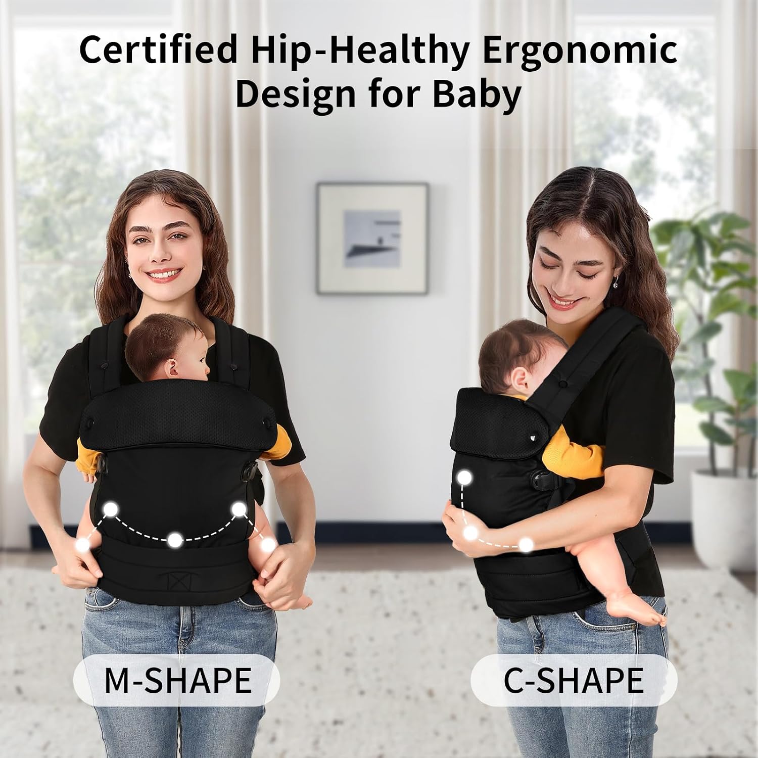 Thumbnail 2 de Tuocal Baby Carrier – Ergonomic Cotton Sling for 3–36 Months (8–44lbs), Grey