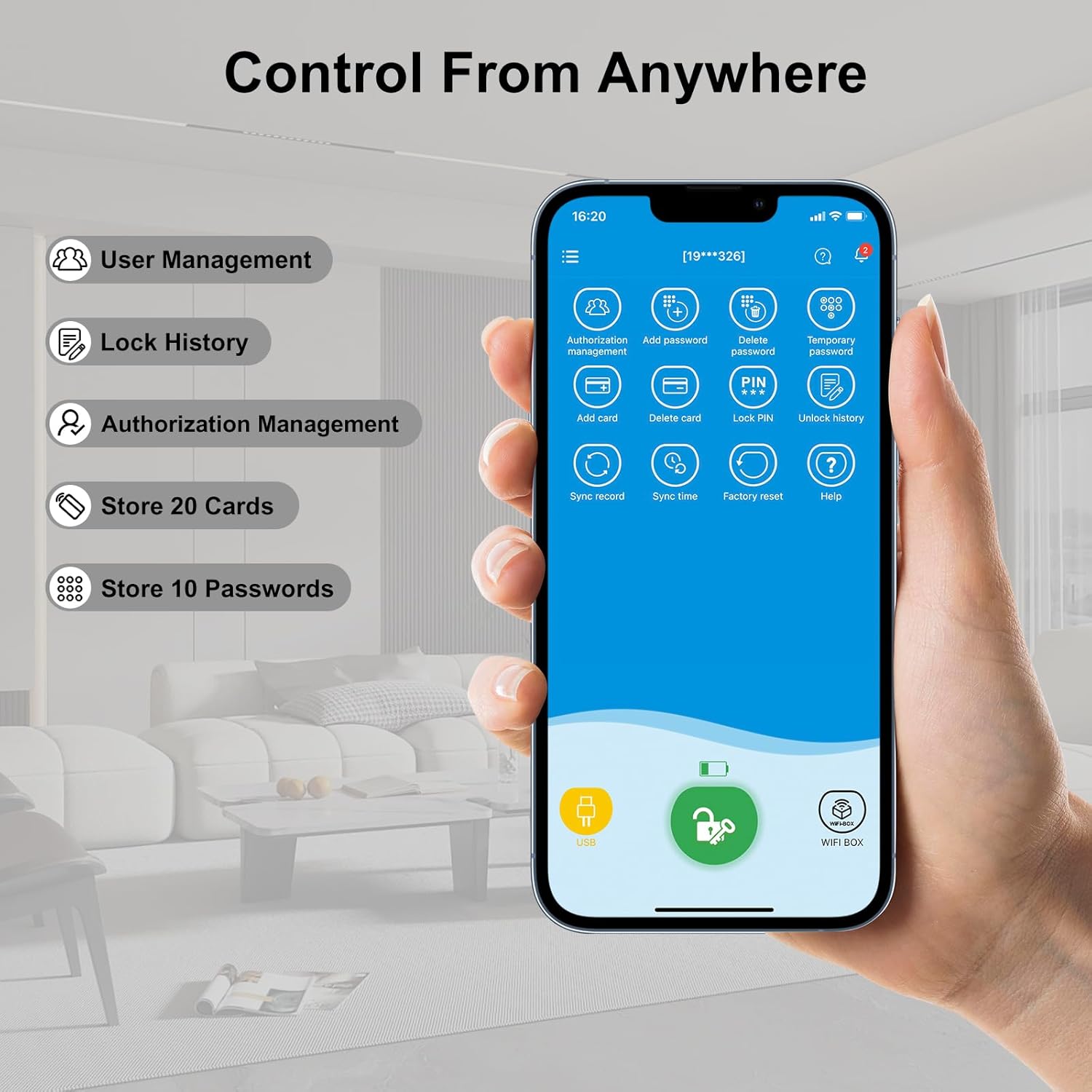 Detalle 1 de WE.LOCK PB Serratura Smart: serratura elettronica per porta blindata con password, Bluetooth e controllo via app