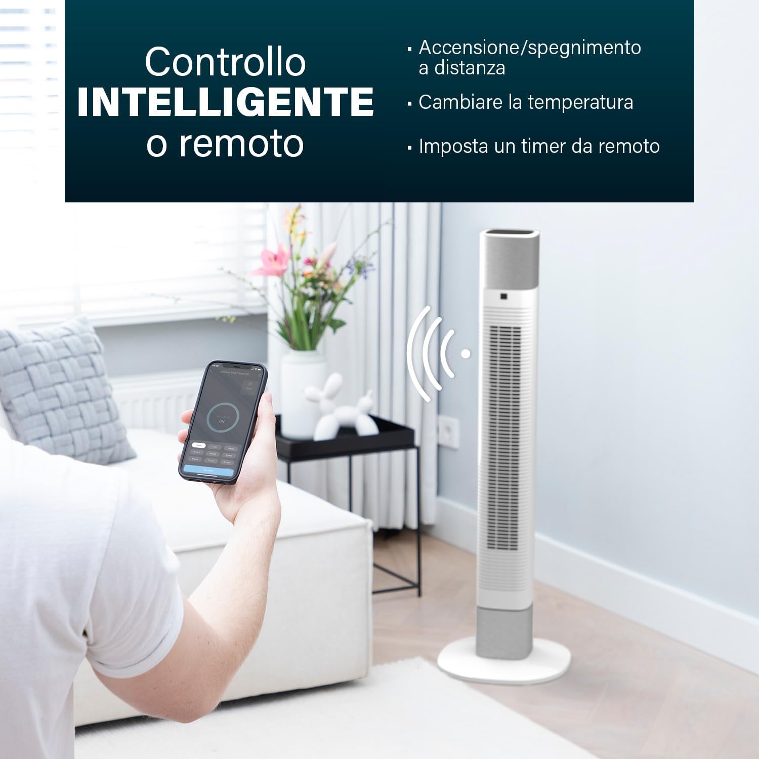 Thumbnail 3 de Princess ventilatore a colonna silenziosa bianco da 103 cm: 3 modalità, 3 velocità e oscillazione