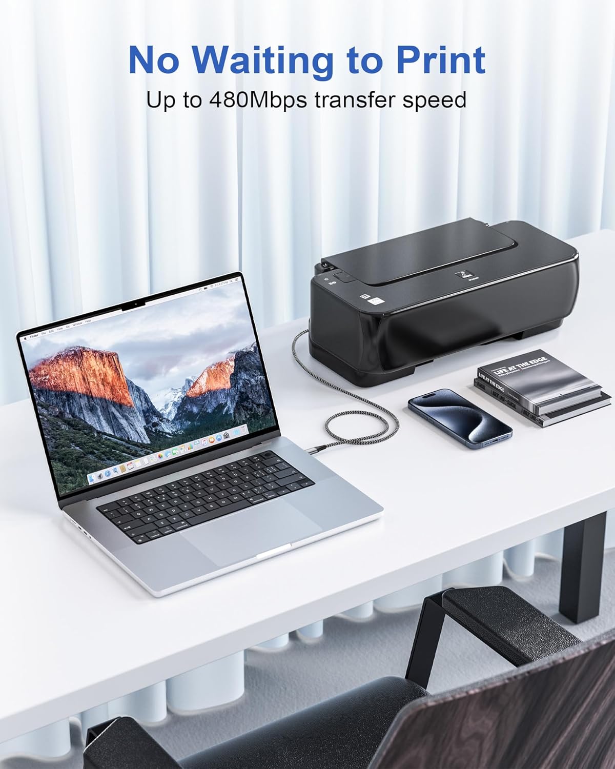 Thumbnail 3 de RAVIAD USB C Drucker Kabel 2M