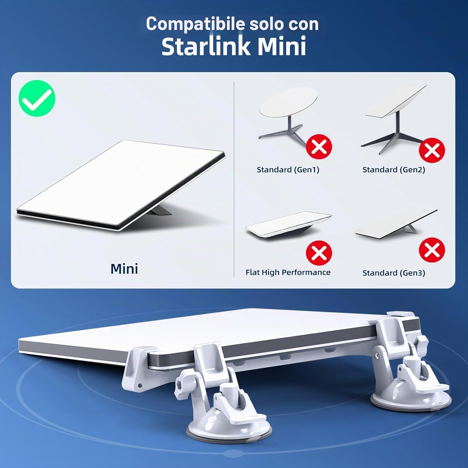 Thumbnail 2 de DuHeSin Starlink - Mini supporto ventosa per cruscotto e parabrezza: compatibilità esclusiva con Starlink Mini