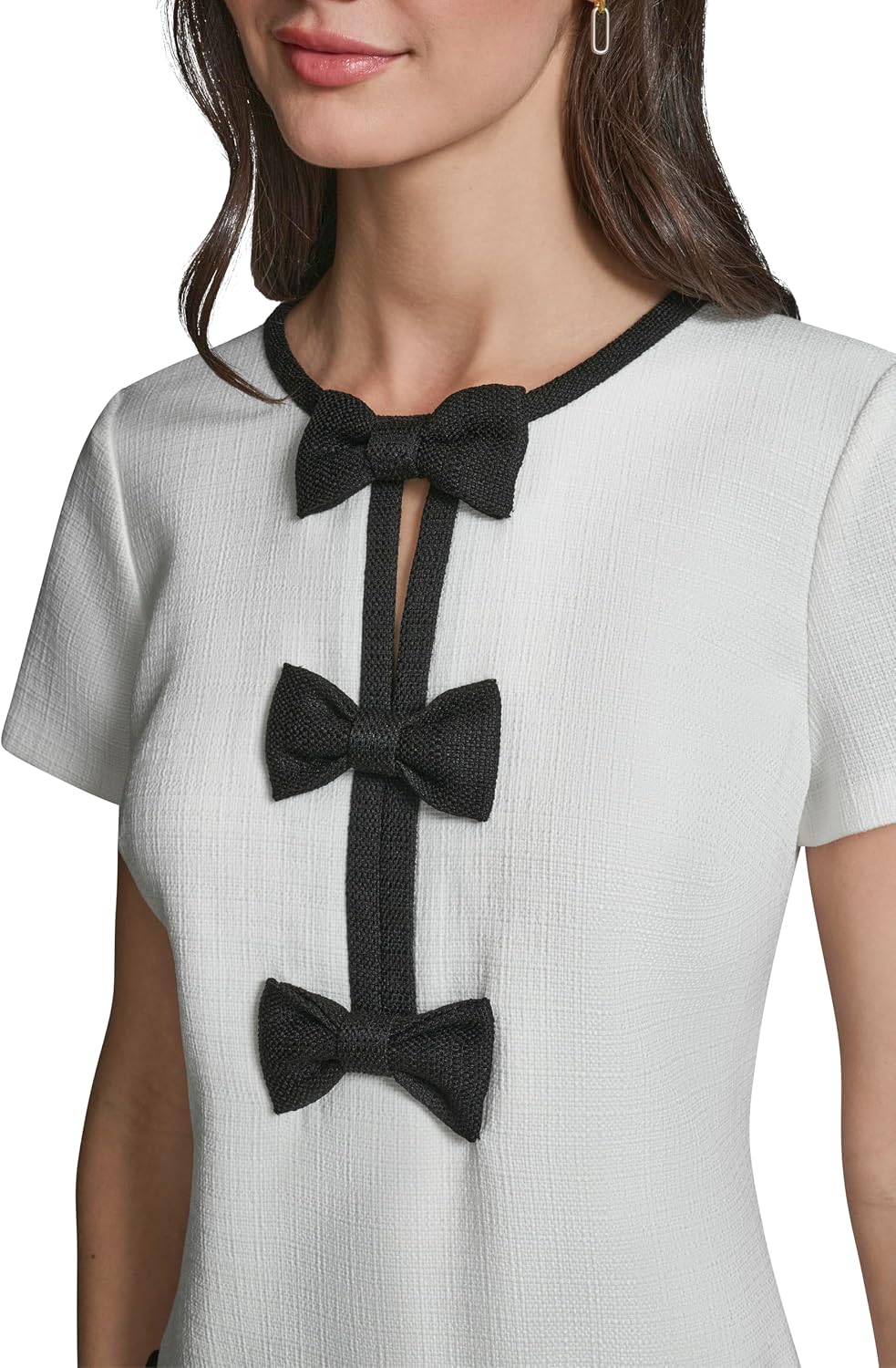 Detalle de Karl Lagerfeld faux tweed dress