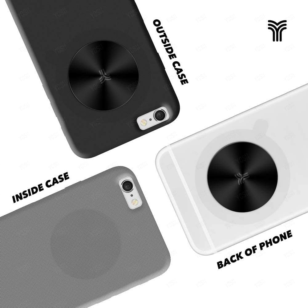 Thumbnail 4 de Piastre metalliche YOSH (4 rotonde) con adesivo 3M per supporto magnetico auto e smartphone