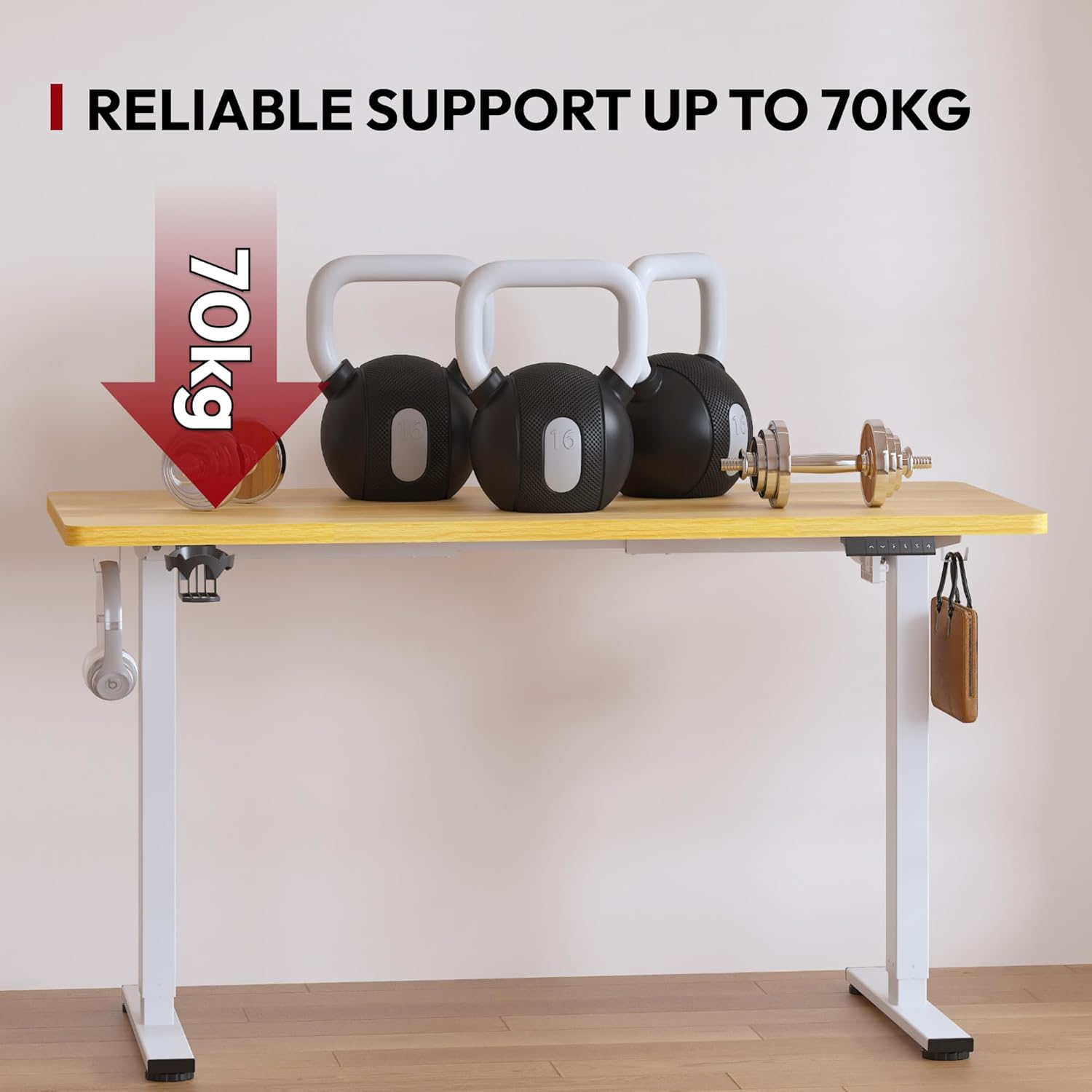 Thumbnail 6 de SANODESK Bureau assis-debout électrique réglable 140x60 cm avec mémoires et système anti-collision