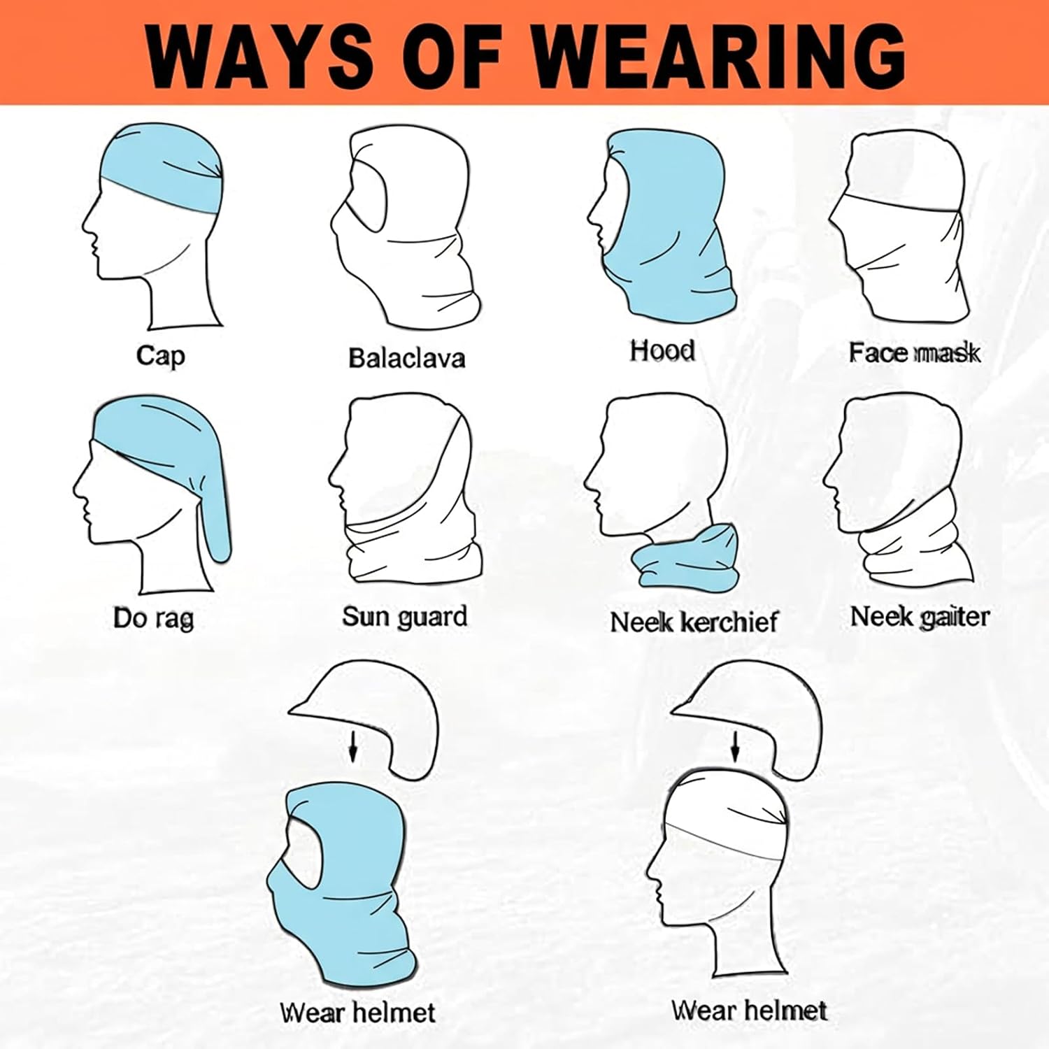 Detalle de xipixiao 2-Piece Balaclava Ski Mask, 4-Way Stretch, Full-Face Coverage