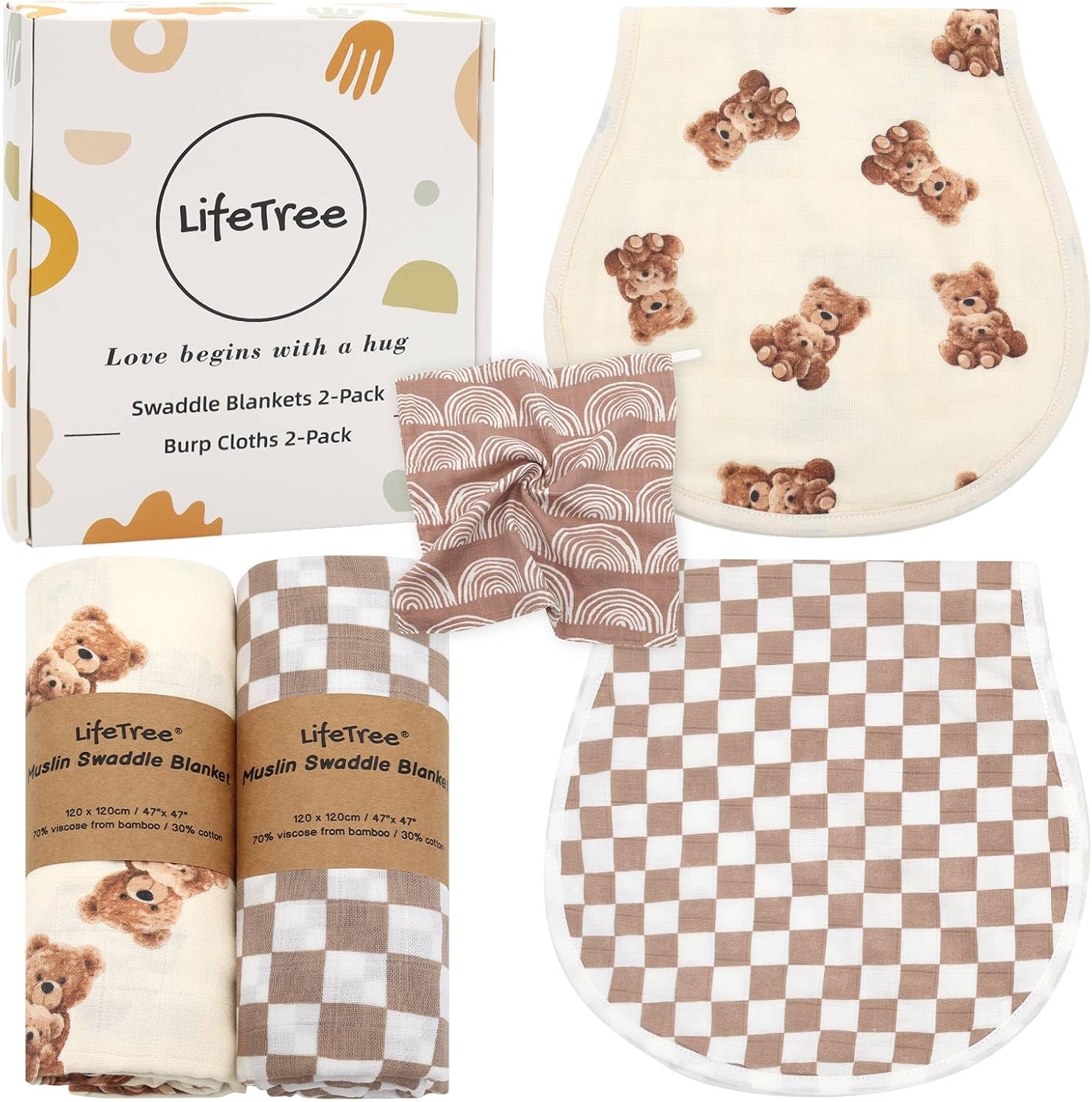 Thumbnail 6 de LifeTree Muslin Swaddle Blankets 47" x 47