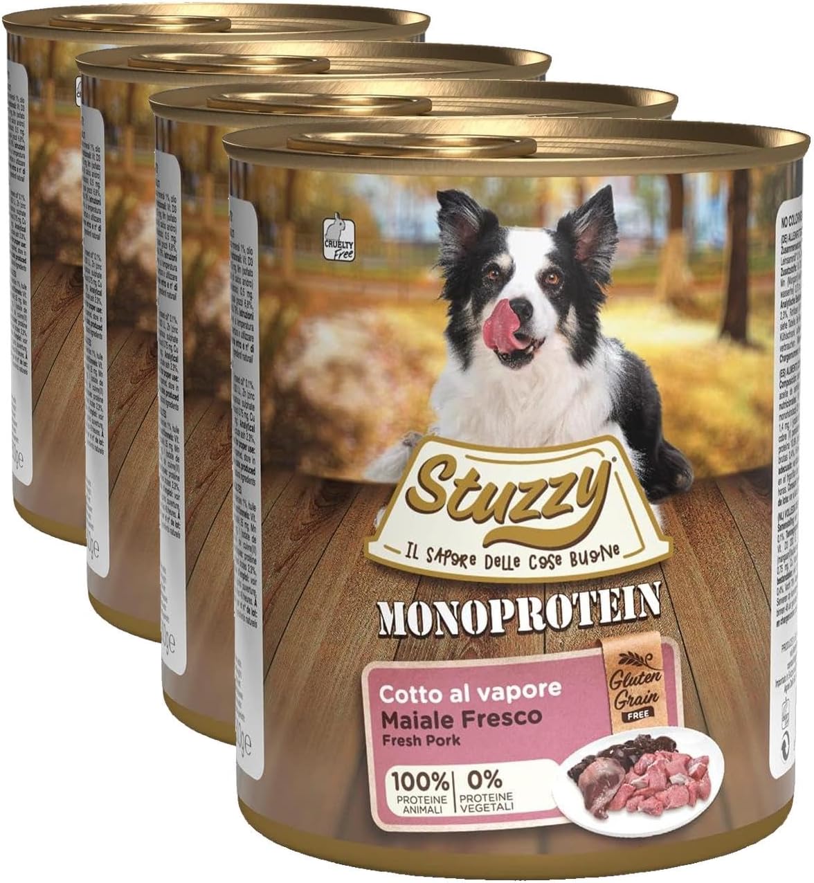 Detalle de Stuzzy Cibo Umido per Cani Adulti al Gusto Agnello – Monoproteico in Patè, 4,8 kg (6 lattine da 800 g)