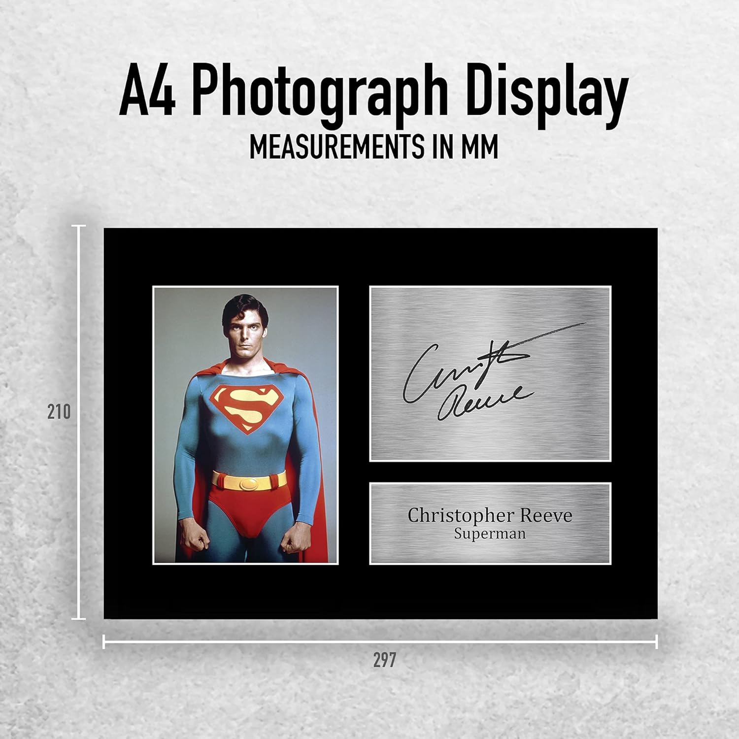 Thumbnail 1 de HWC Trading Christopher Reeve signed A4 Superman print photo display (unframed)