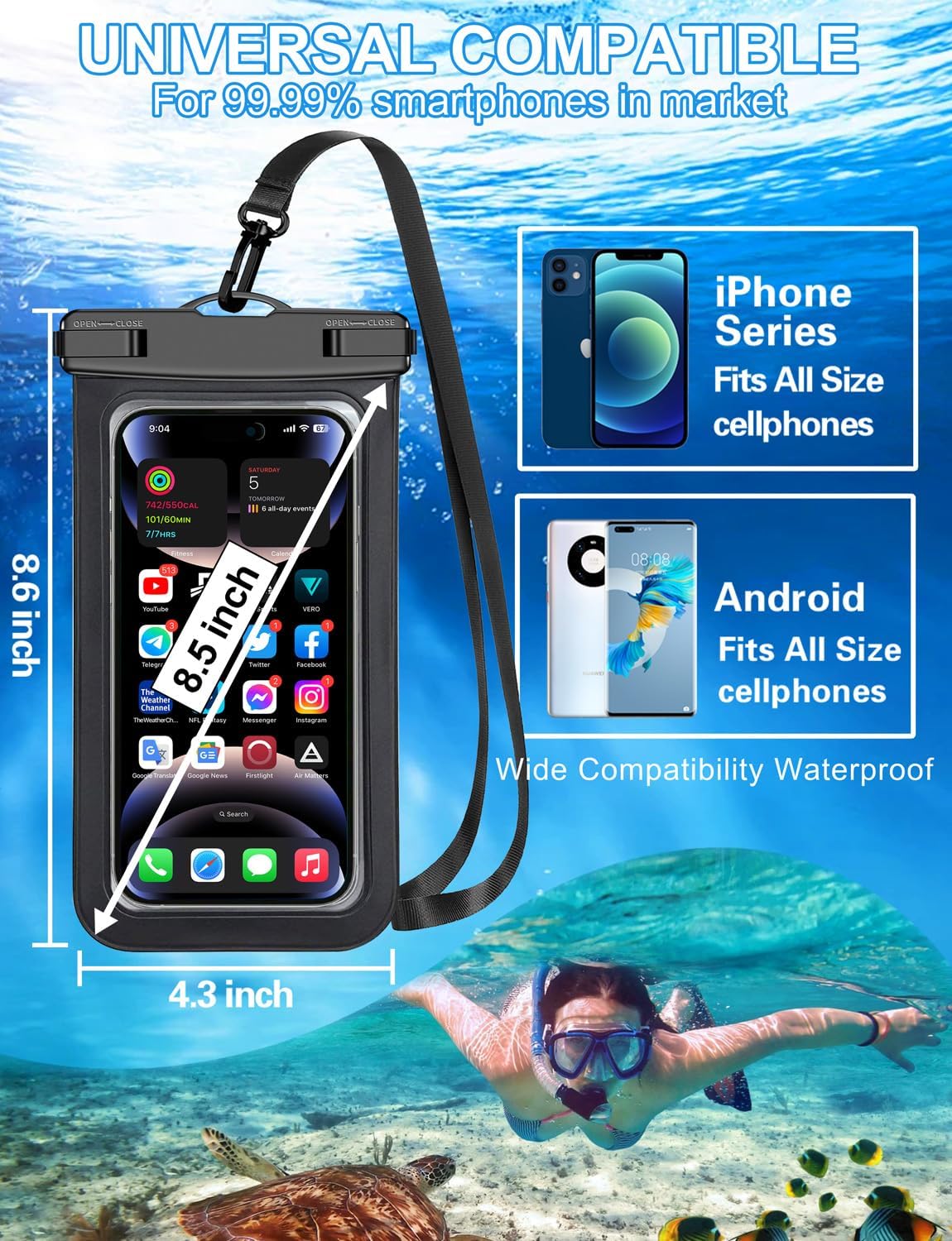 Detalle de Famoby Phone Waterproof Pouch IP68 8.3in
