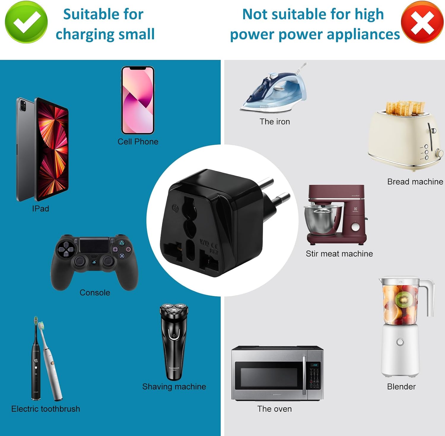 Thumbnail 3 de Switzerland Plug Adapter – UK to Swiss Plug Adaptor (Pack of 2)