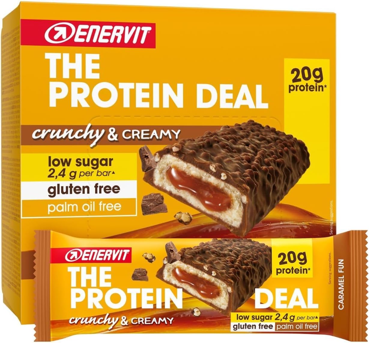 Detalle de Enervit The Protein Deal Crispy Cookie Treat – Proteinriegel mit Milchschokoladenüberzug (12 Riegel à 55 g)