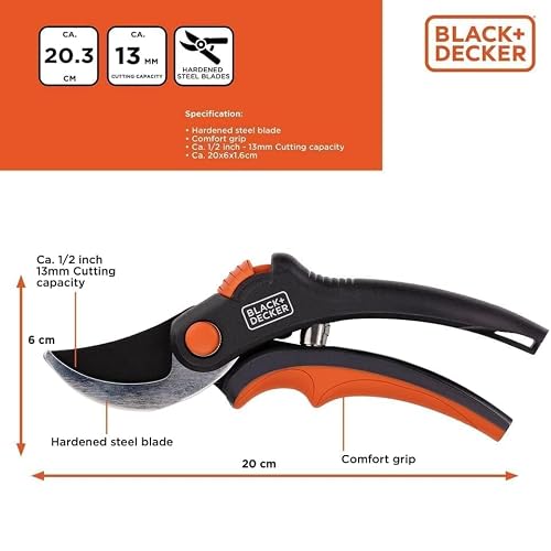 Detalle 1 de Black+Decker tijeras de podar 13 mm