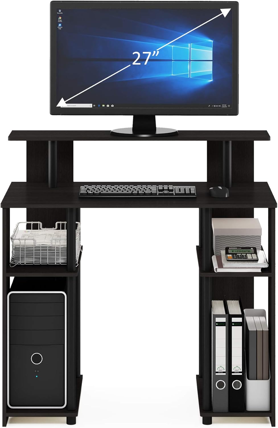 Thumbnail 3 de Furinno JAYA Simple Design Computer Desk in Walnut effect – practical study and writing desk