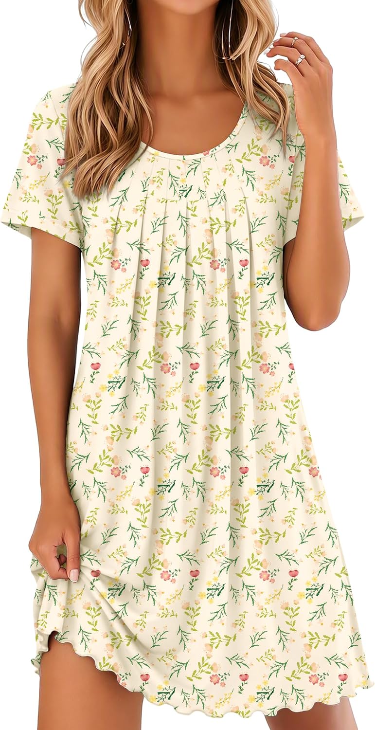 Detalle de Ekouaer Women's Nightgown, 95% Polyester