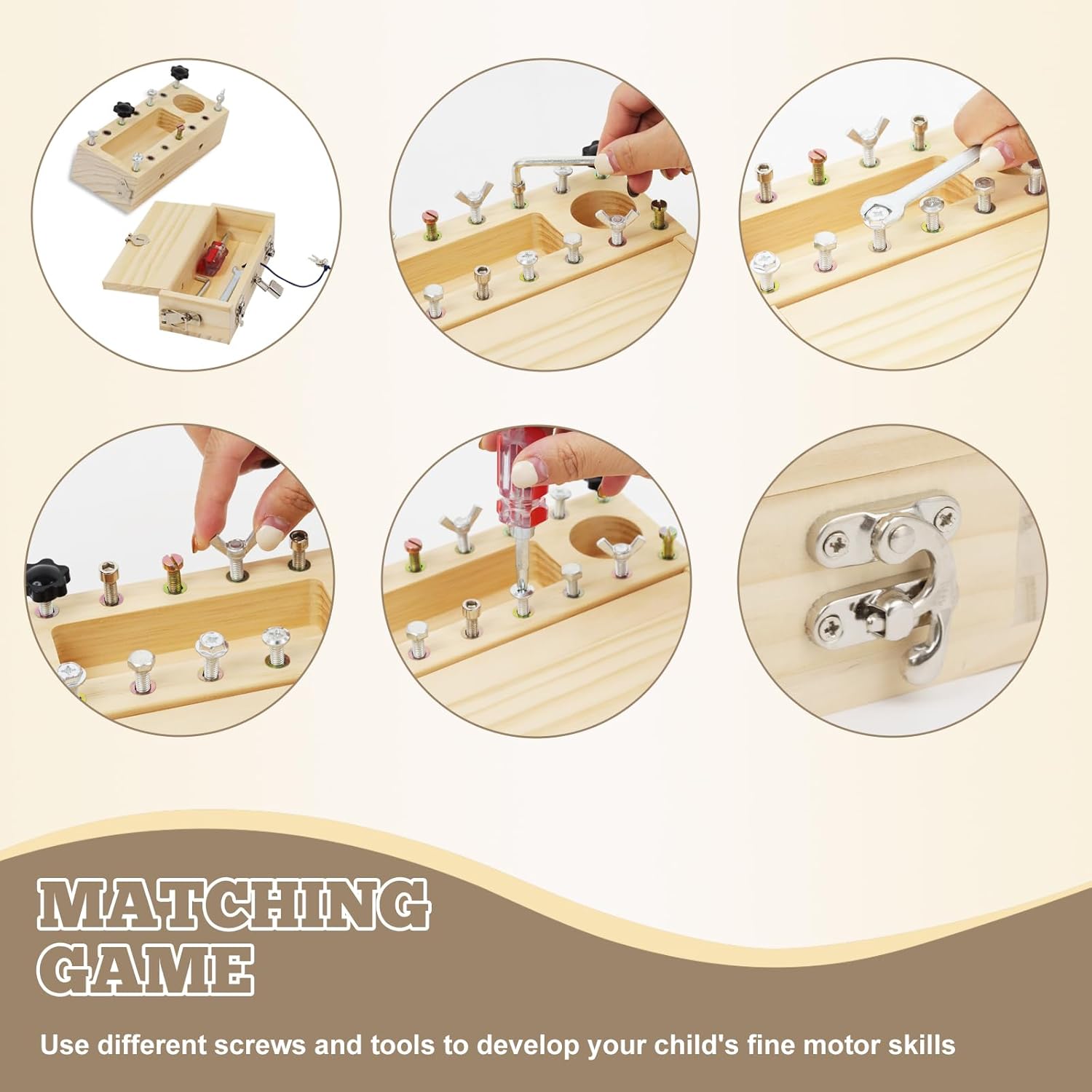 Thumbnail 3 de Montessori Busy Board Holzschraubset ab 3 Jahren