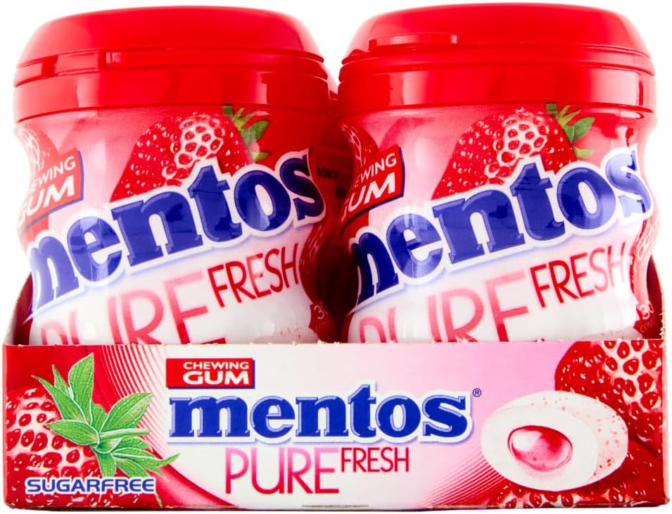 Detalle 2 de Mentos Pure Fresh Strawberry 6 barattoli 🍓
