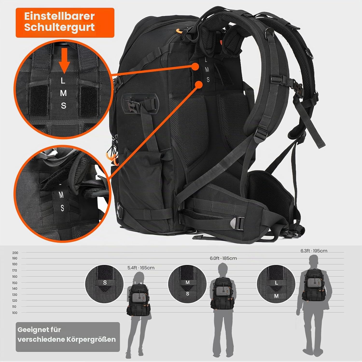 Thumbnail 6 de TARION Großer Kamerarucksack PB-02 Pro – 30,5 L, 17,3 Zoll Laptopfach, Wetterschutz, Seitenzugriff