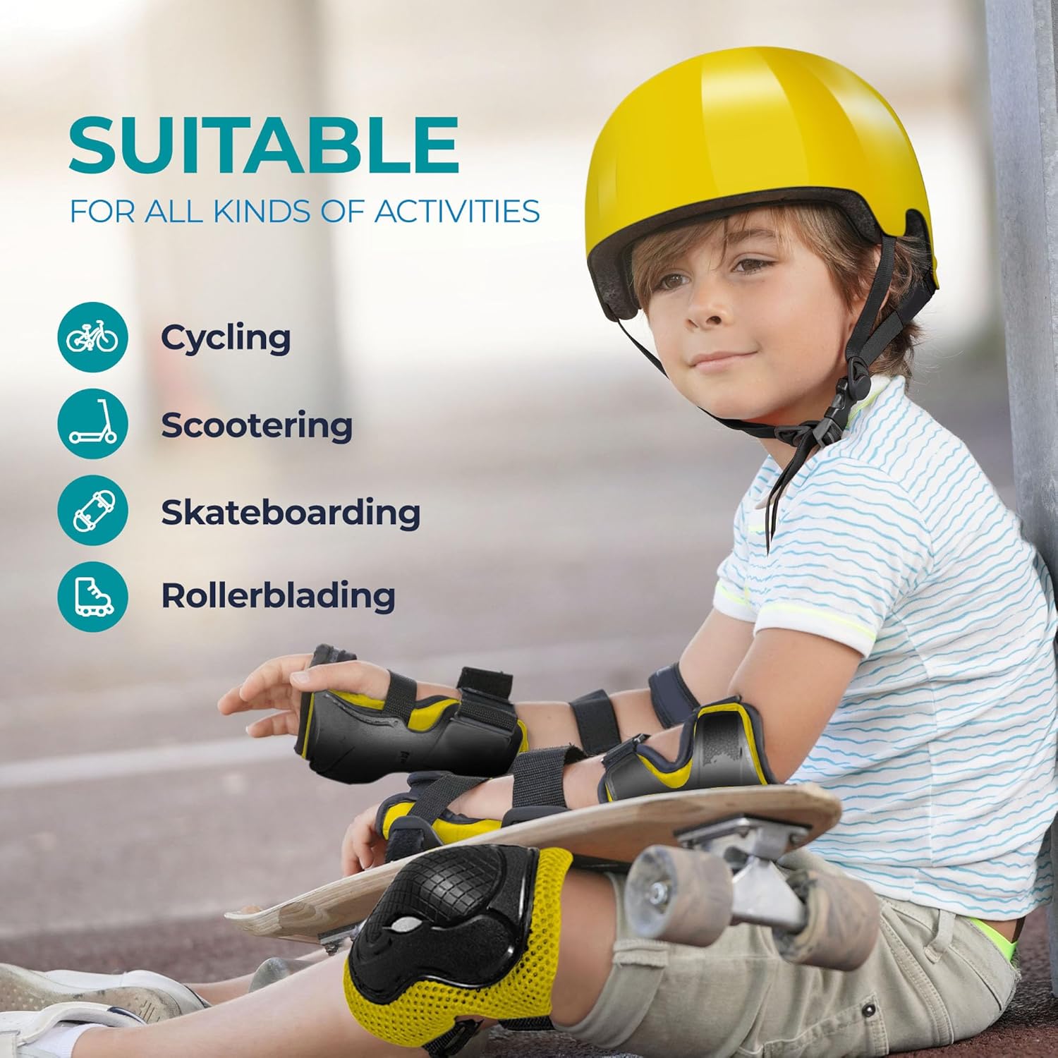 Thumbnail 2 de COOZi Glossy Kids Helmet and Pad Set – 7‑in‑1 Protective Gear for Ages 3–12