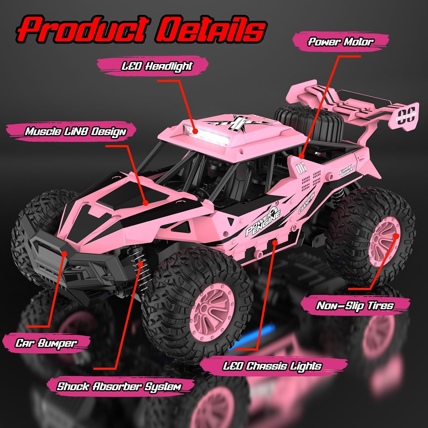 Thumbnail 3 de BLUEJAY 1809 1:12 RC Monster Truck, 33 km/h, 2.4GHz, LED Lights
