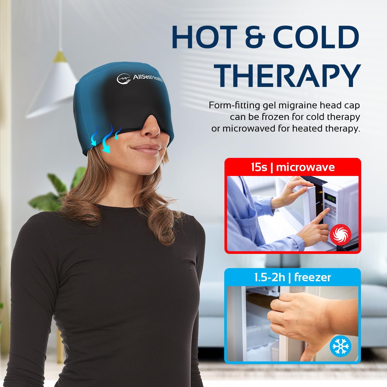 Thumbnail 3 de Migraine Relief Cap Ice Head Wrap for Headaches