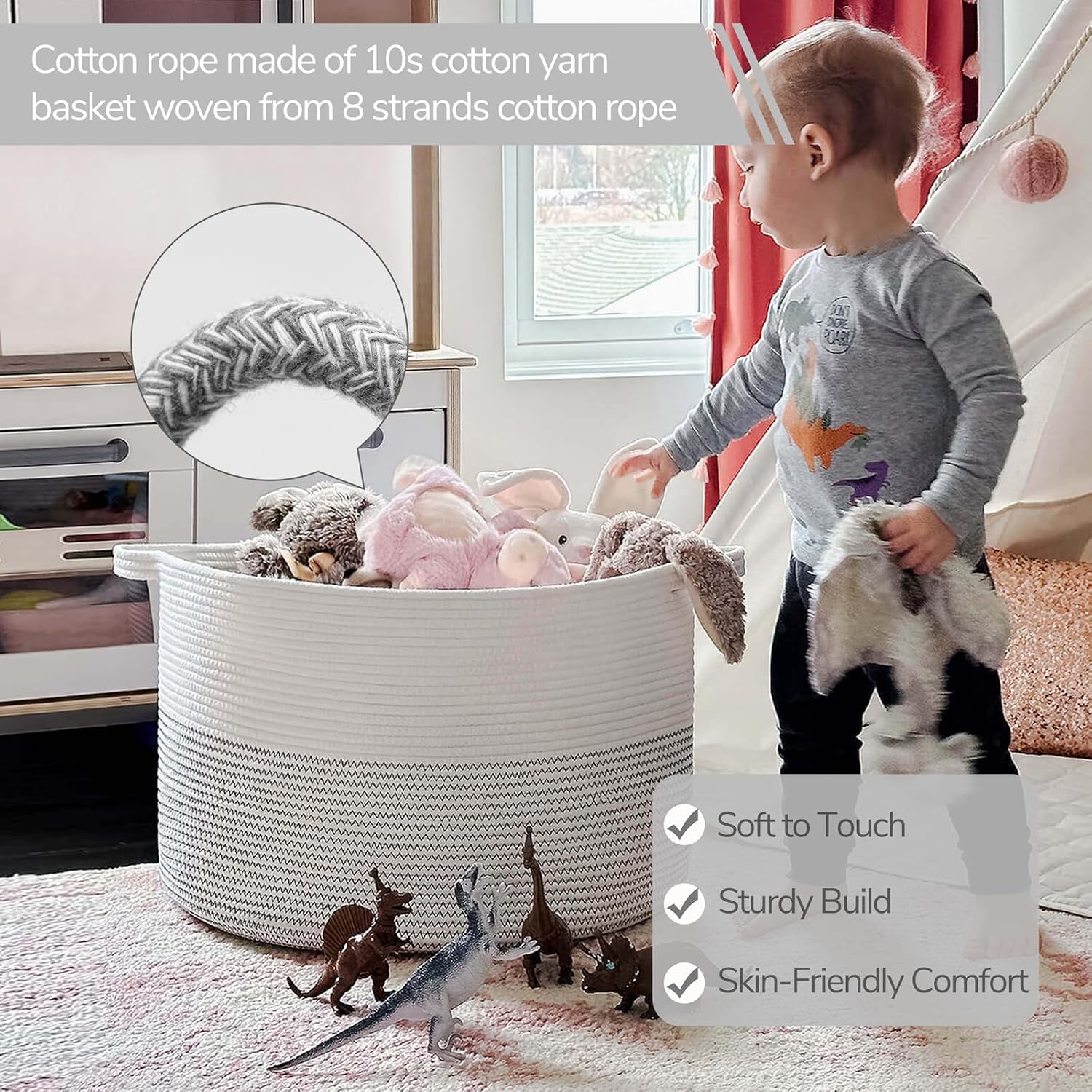 Detalle de INDRESSME Woven Storage Basket 90L