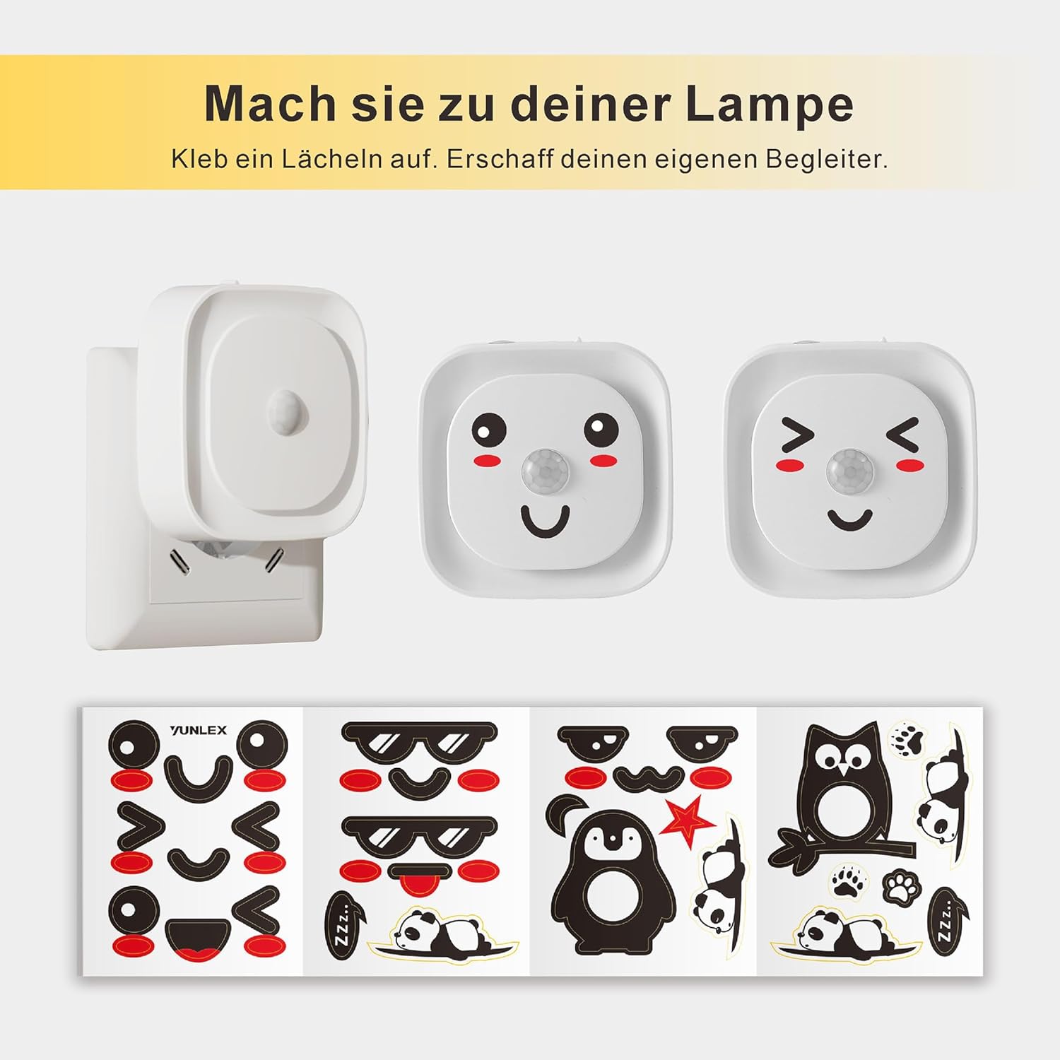 Thumbnail 5 de YUNLEX Nachtlicht Steckdose mit Bewegungs- und Dämmerungssensor, 2er-Set – dimmbar, 3 Sensormodi
