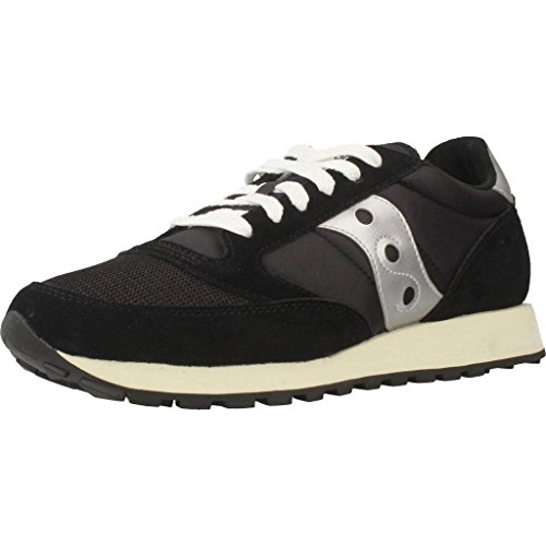 Detalle de Saucony Jazz Original Vintage, sneaker da uomo in pelle, Black Silver White, 42.5 EU