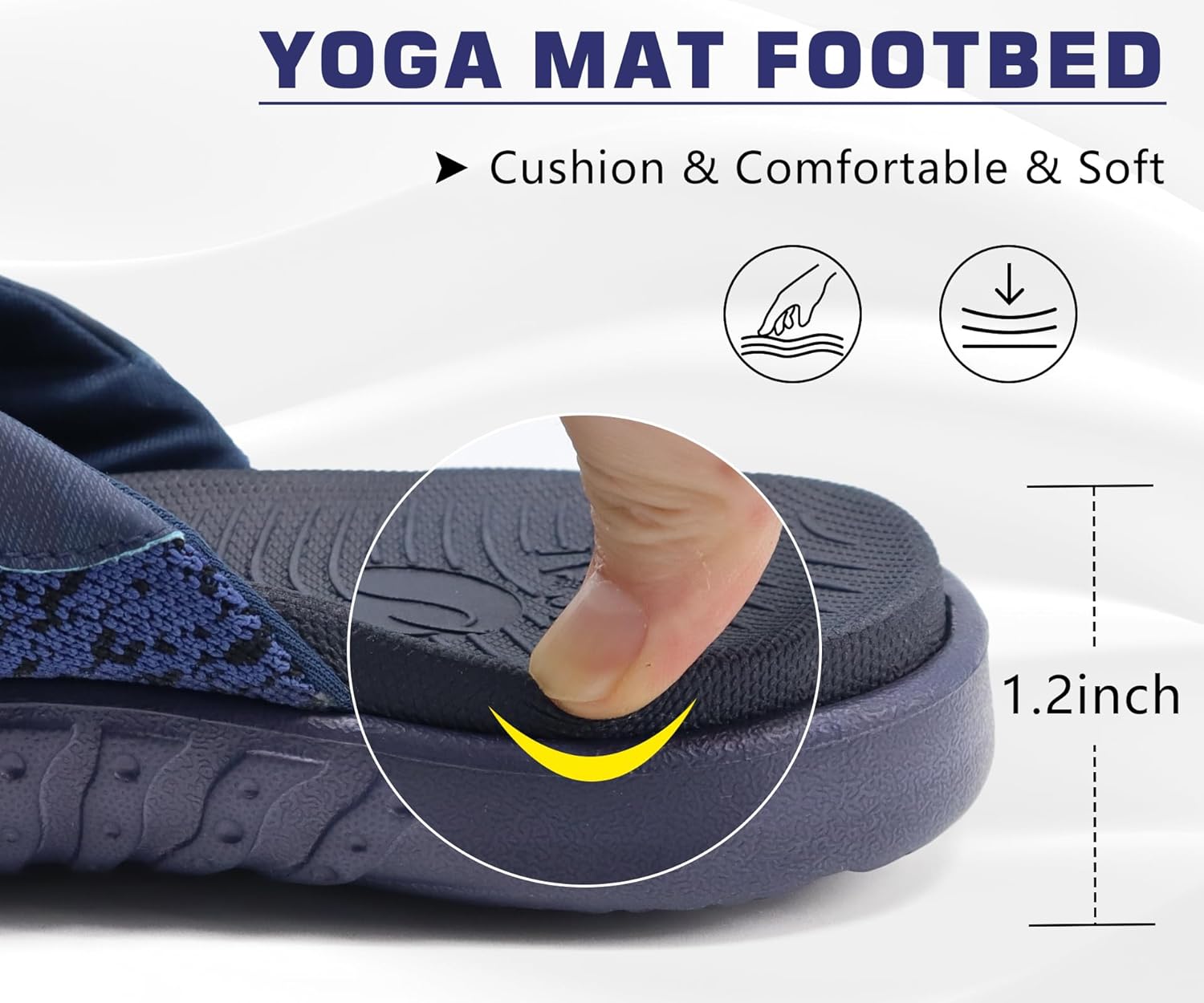 Detalle de ONCAI Men's Flip Flops with Orthotic Arch Support – Leather Wide Strap, Yoga Foam Footbed, Size 6.5–12