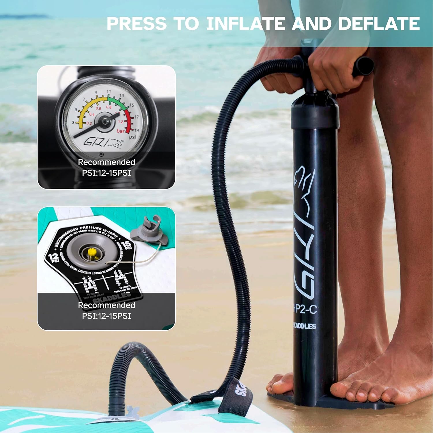 Thumbnail 6 de SKADDLES 10’6” Inflatable SUP with Complete Accessories Kit: Stability, Portability, and All‑Around Fun