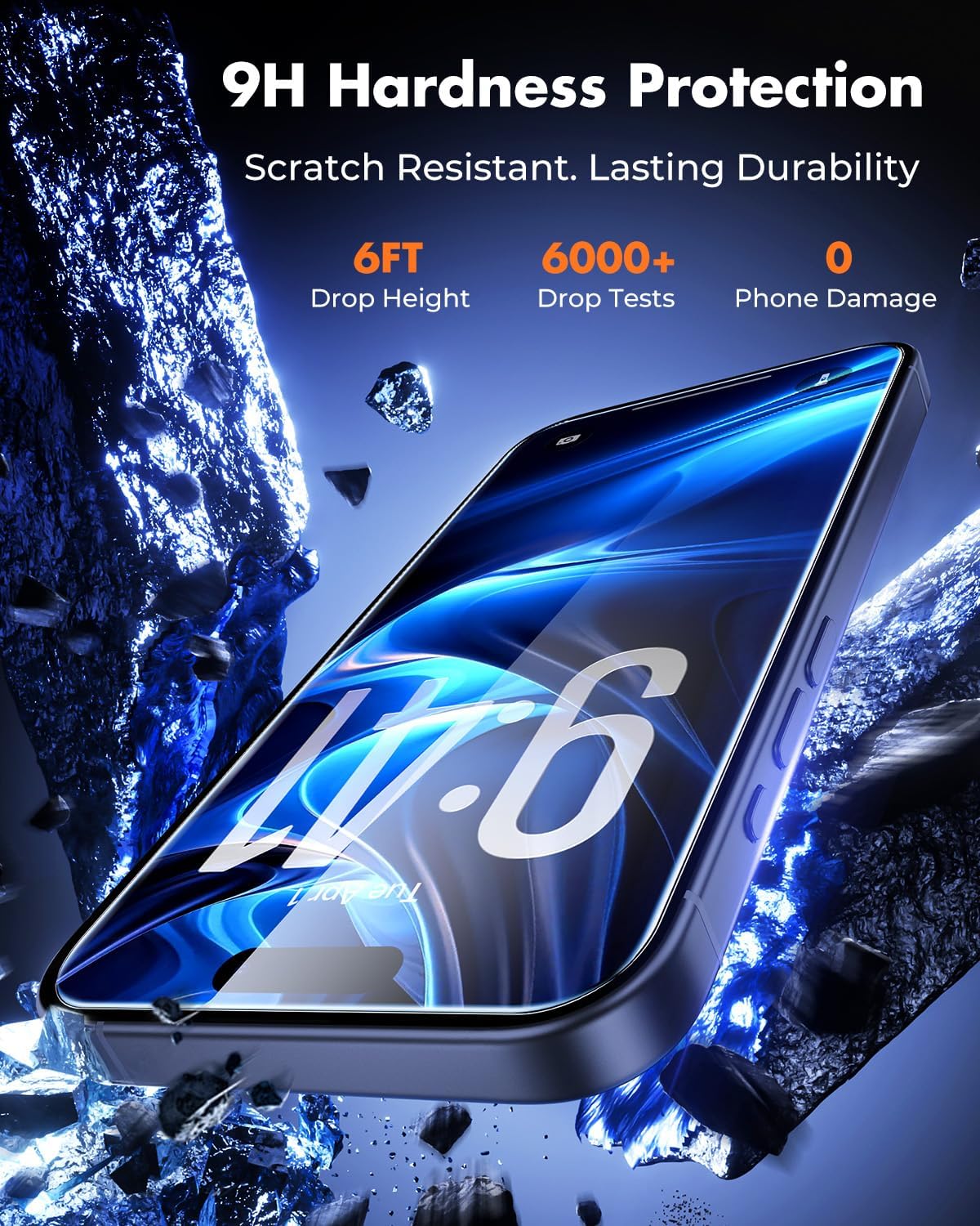 Thumbnail 2 de UNBREAKcable 2-Pack Tempered Glass Screen Protector for iPhone 17 Pro (Military-Grade, Case-Friendly, Easy Install Frame)