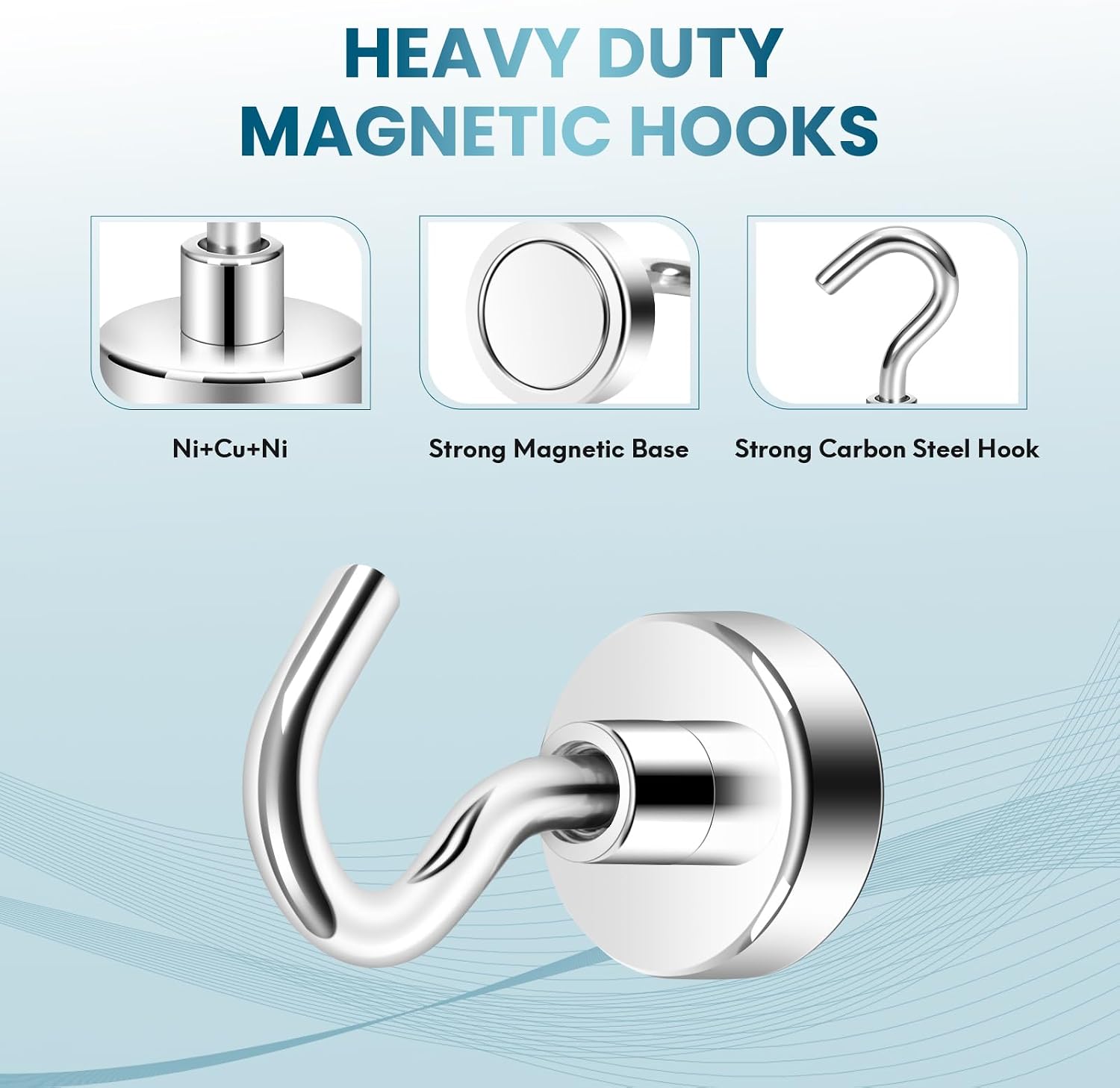 Detalle de Neosmuk Magnetic Hooks 22 lb capacity for ship 🚪
