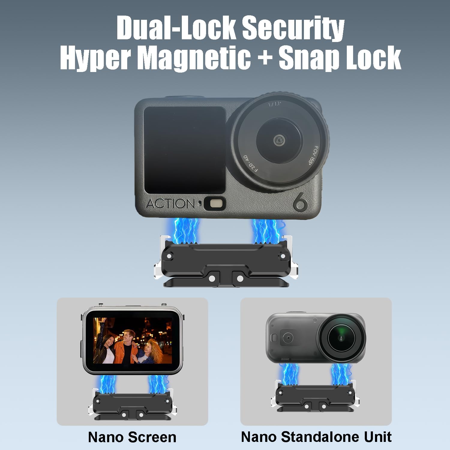 Thumbnail 1 de HAFOKO Osmo Nano Tripod Adapter – Magnetic Quick Release Mount with 1/4" Screw & 2‑prong compatibility