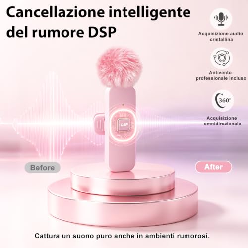 Thumbnail 3 de Uewpv 2026 Microfono lavalier wireless rosa – guida all’acquisto