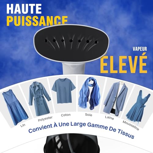 Thumbnail 3 de Rolipo Défroisseur Vapeur 1640W — défroisseur portable haute puissance, réservoir 400ML, Blanc