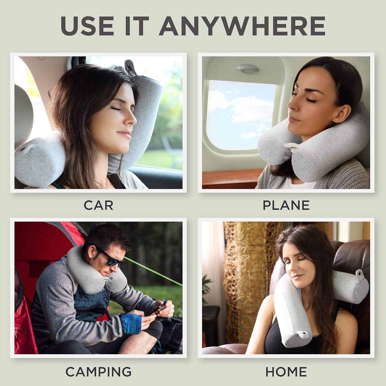 Detalle de Dot&Dot Twist Memory Foam Travel Pillow for Airplanes