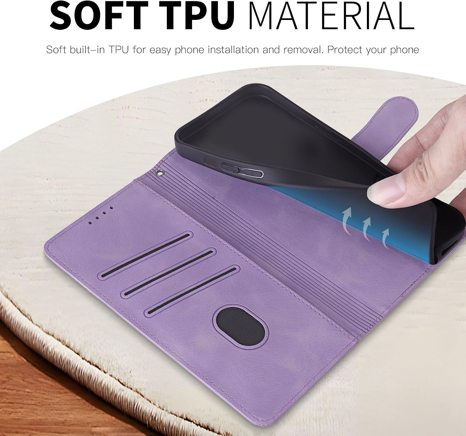 Detalle de Rostsant Flip-Case für Xiaomi 17 – Brieftasche Hülle aus PU-Leder, Löwenzahn, Violett