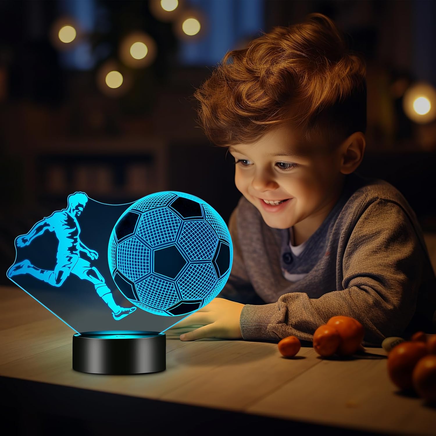 Detalle de Linkax Fussball 3D Nachtlicht 16 Farben 🏅