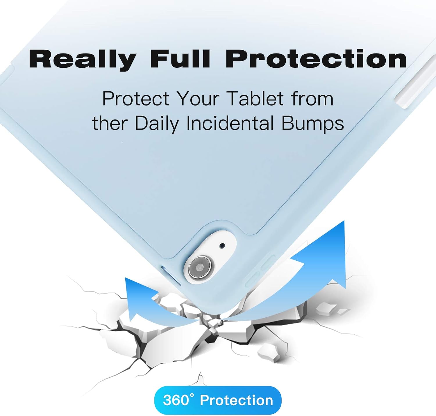 Thumbnail 6 de Hülle für iPad Air 11 Zoll (M4 2026 / M3 2025 / M2 2024 / Air 5/4) mit Stifthalter, Magnet-Trifold & iPencil-2 Laden – Hellblau