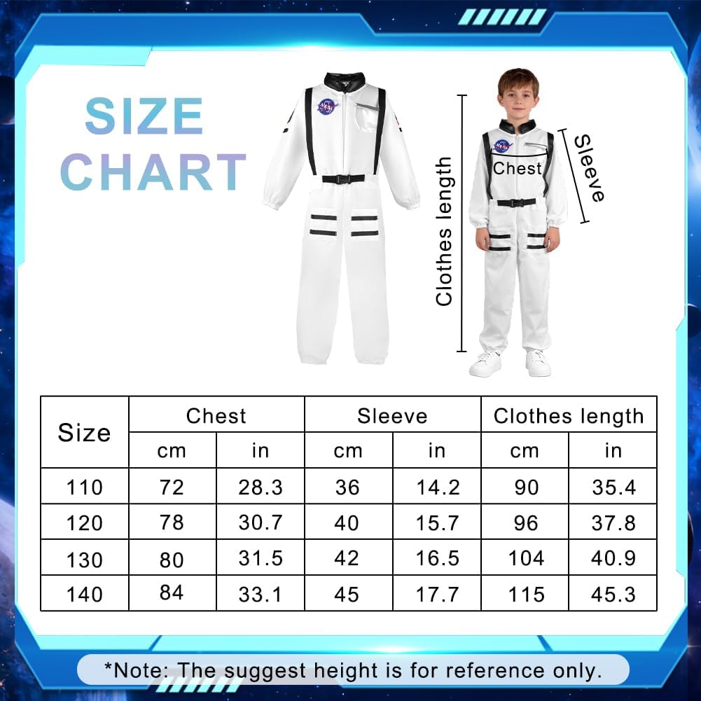 Detalle 2 de BSBUY 5276991 astronautenkostuum voor kinderen, maat 120, met helm