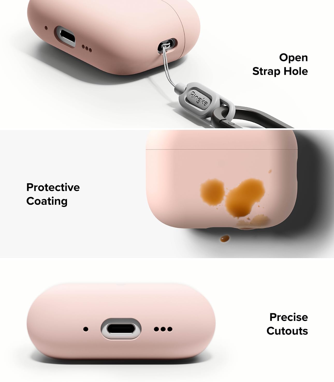 Thumbnail 6 de Ringke Silicone Case for AirPods Pro 3 with Carabiner – Pink Sand
