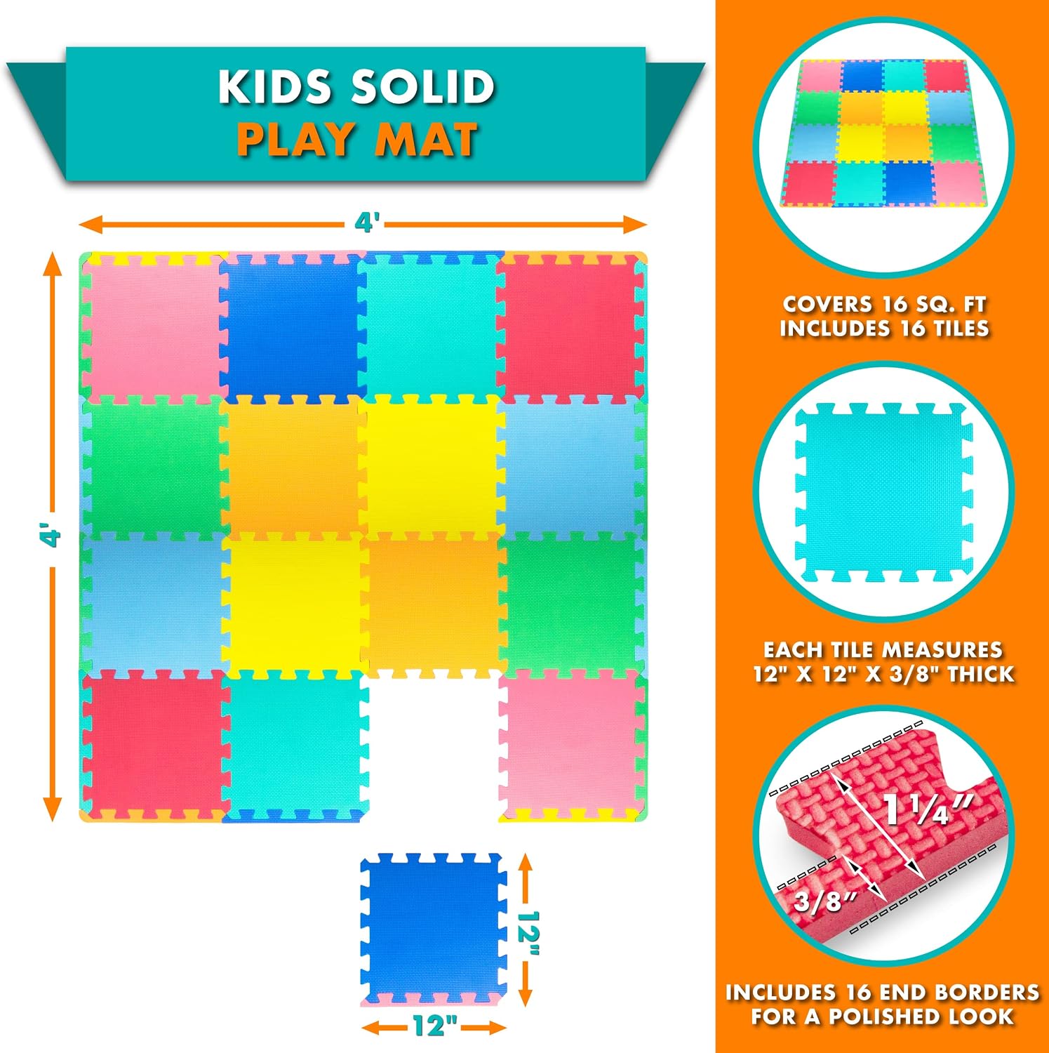Detalle 2 de ProSource Foam Play Mat 16 sq ft