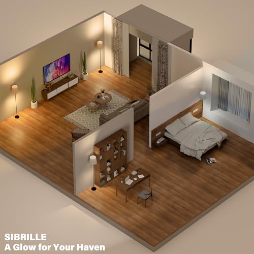 Thumbnail 8 de SIBRILLE Lampada da Terra Salotto 9W con Telecomando e Pedale - LED E27, 3000K–6000K, Paralume in Lino