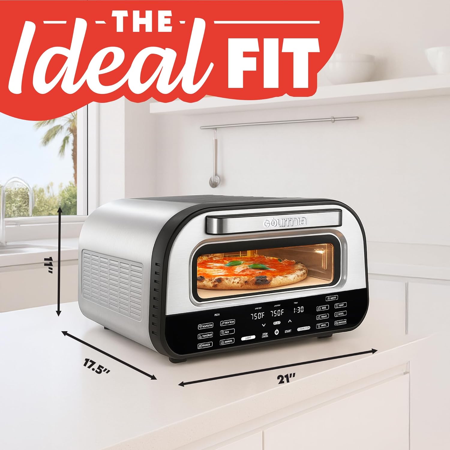 Thumbnail 6 de Gourmia Indoor Pizza Oven Air Fryer Toaster 1800W